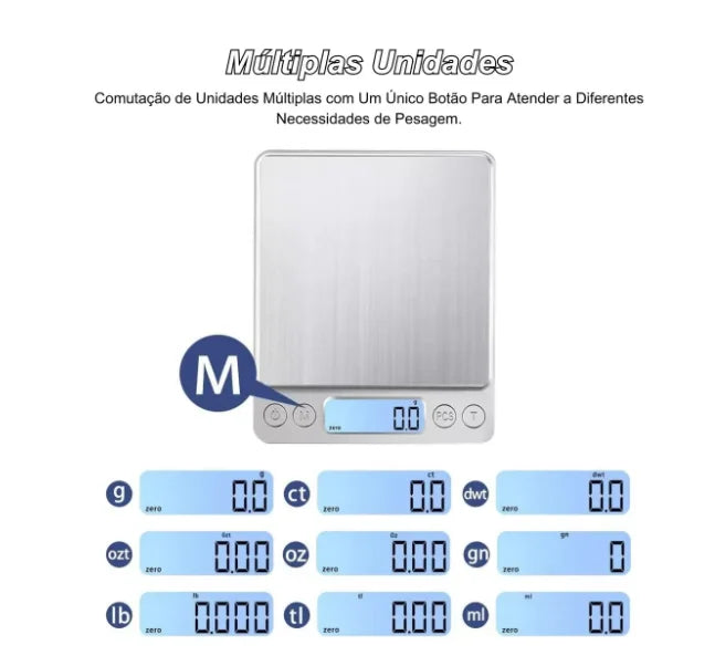 Balança digital profissional de alta precisão de 0,1g-2kg
