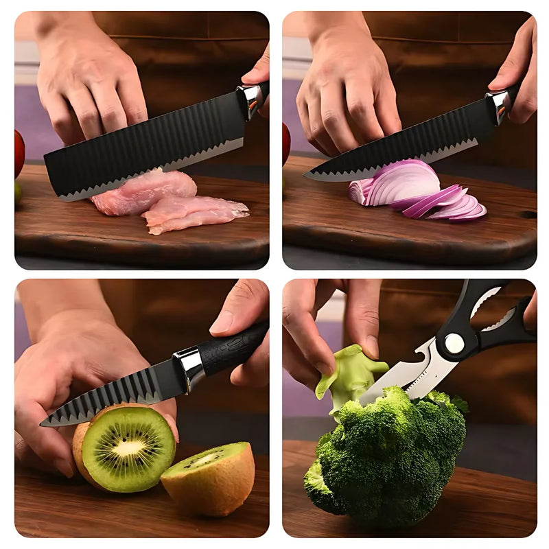 Kit completo de facas de cozinha profissionais