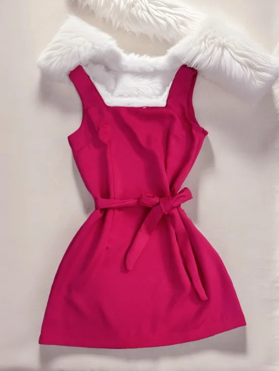 Vestido Feminino Elegante ALFAIATARIA com Cinto e Zíper Lateral verao