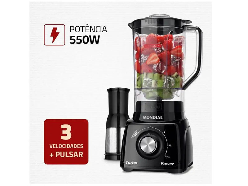 Liquidificador  Mondial Turbo Power com filtro de 3 velocidades 550W - 110V