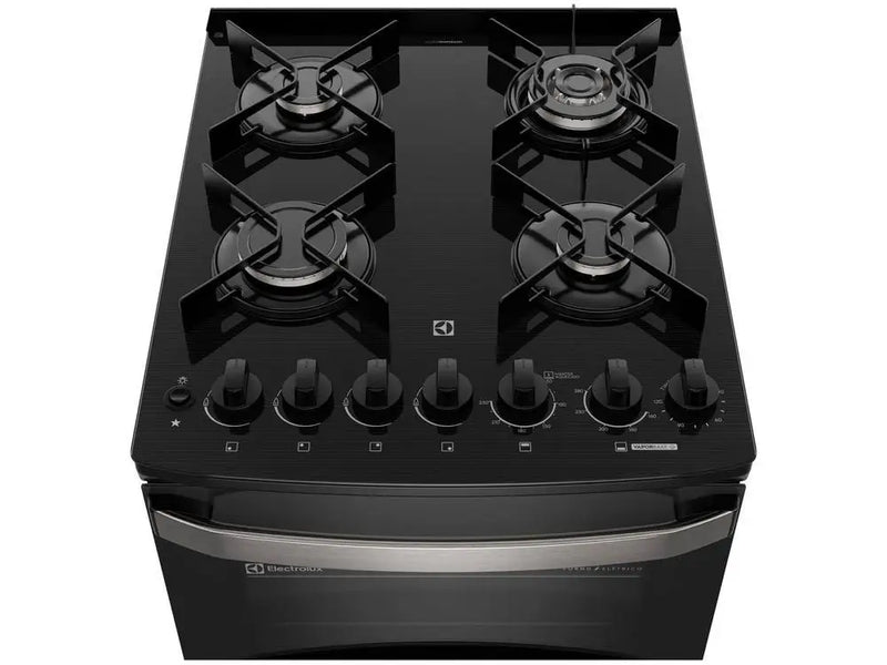 Fogão 4 Bocas com Mesa de Vidro Electrolux Preto