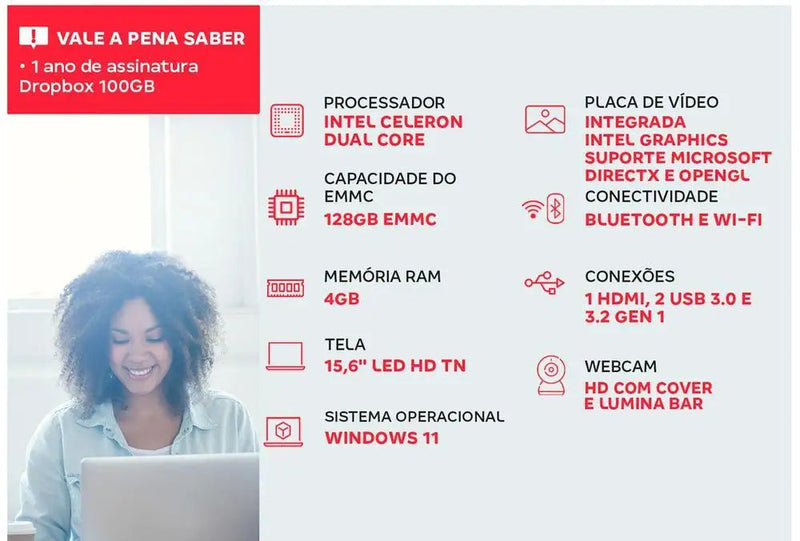 Notebook Positivo Vision C15 Intel 4GB