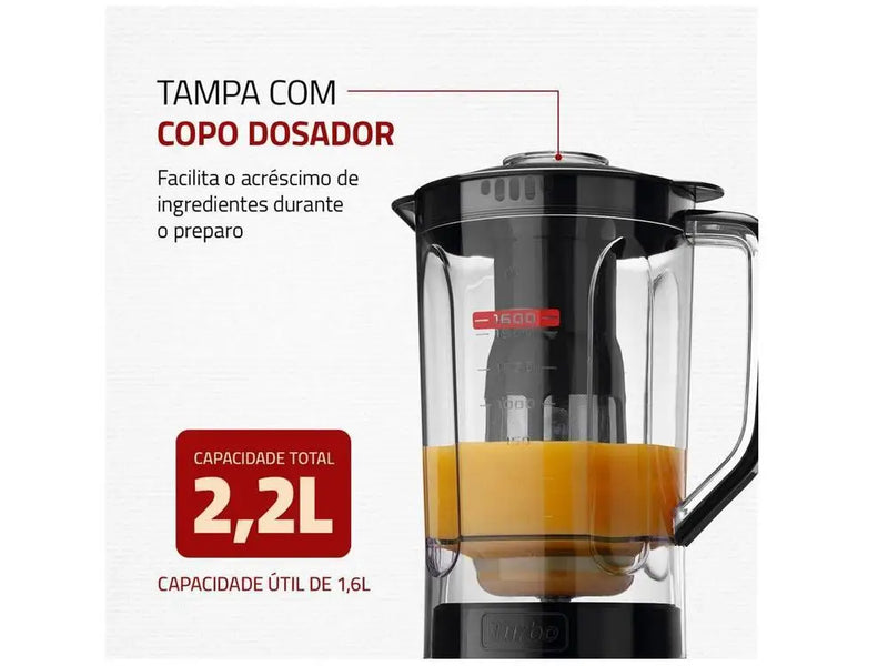 Liquidificador  Mondial Turbo Power com filtro de 3 velocidades 550W - 110V
